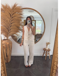 Orsay - pantalon en lin naturel