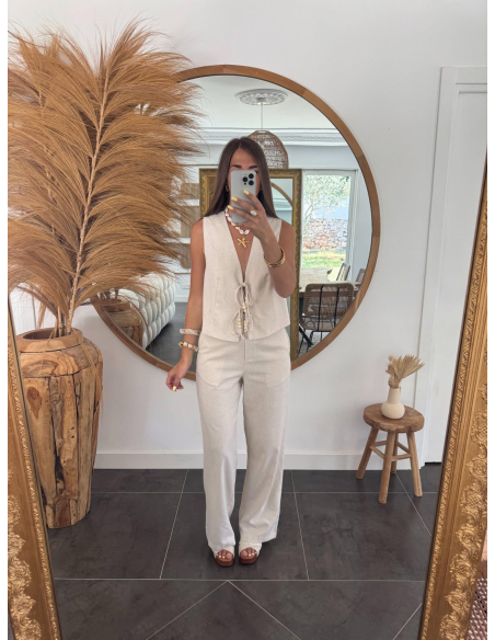 Orsay - pantalon en lin naturel