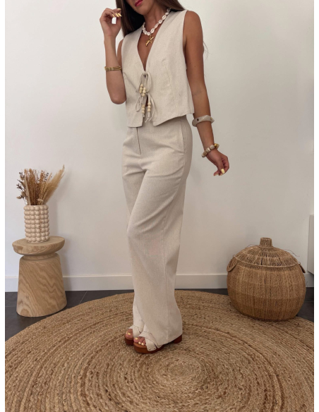 Orsay - pantalon en lin naturel