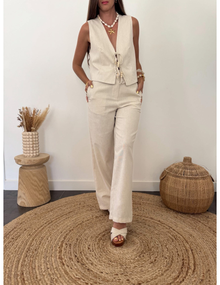 Orsay - pantalon en lin naturel