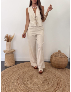 Orsay - gilet en lin naturel