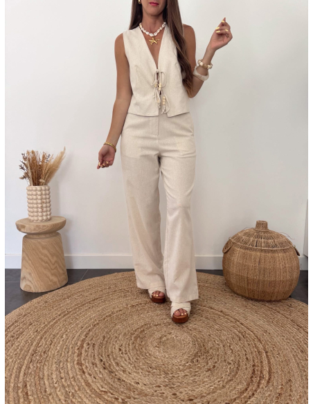 Orsay - gilet en lin naturel