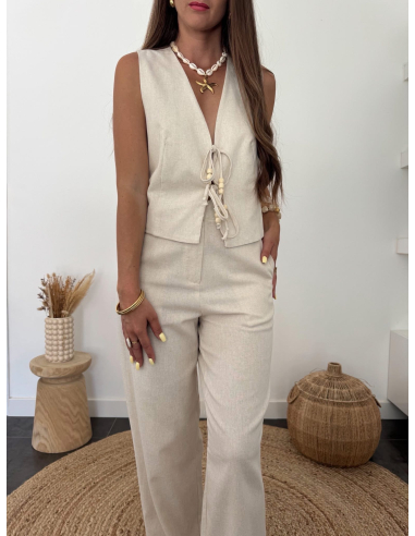 Orsay - gilet en lin naturel