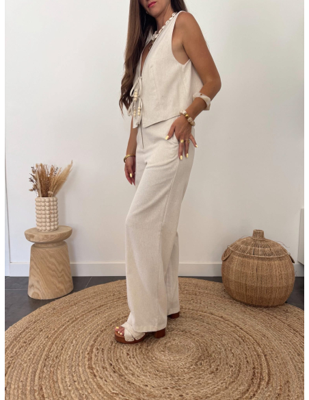 Orsay - gilet en lin naturel