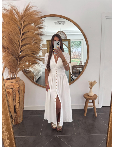 Madeine - robe en coton blanche