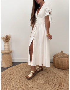 Madeine - robe en coton blanche 2