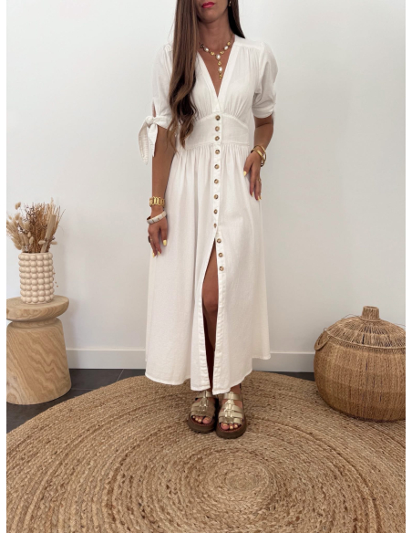 Madeine - robe en coton blanche
