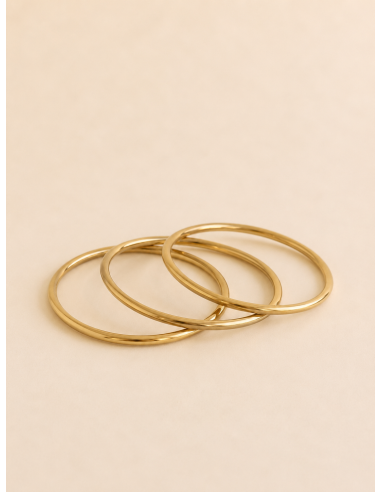 Jinka - lot de 3 bracelet joncs dorés