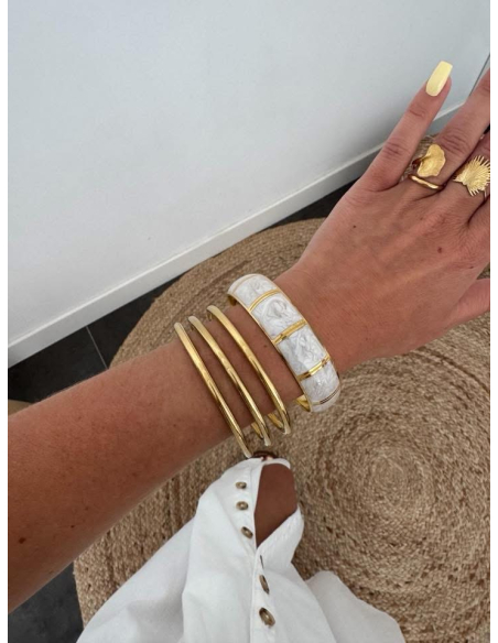 Jinka - lot de 3 bracelet joncs dorés