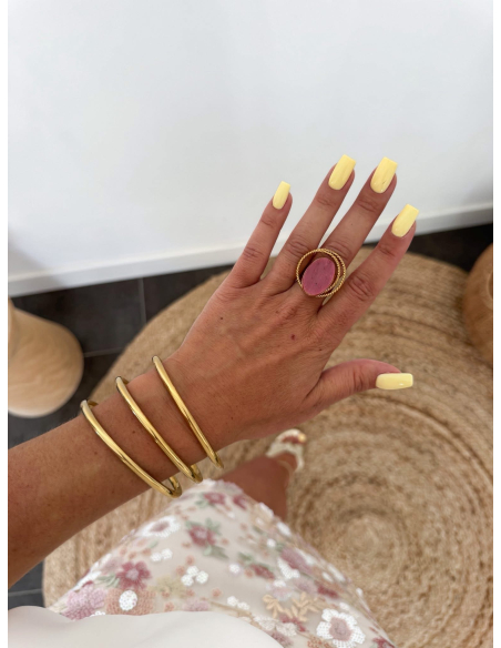Jasmir - bague pierre rose