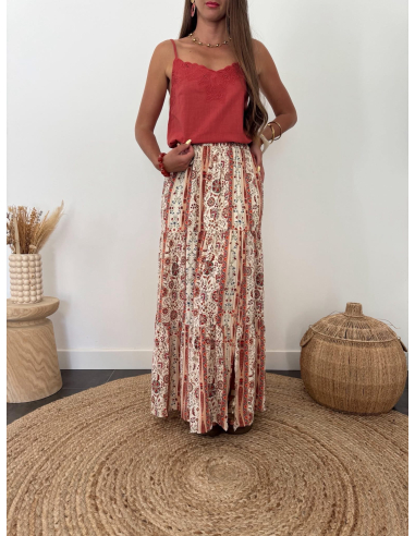 Jaspe - top terracotta brodé