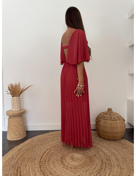Maliotte - robe plissée terracotta