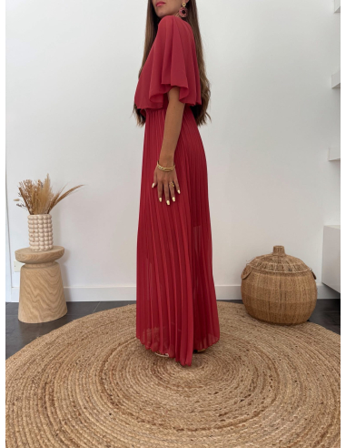 Maliotte - robe plissée terracotta