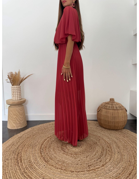 Maliotte - robe plissée terracotta