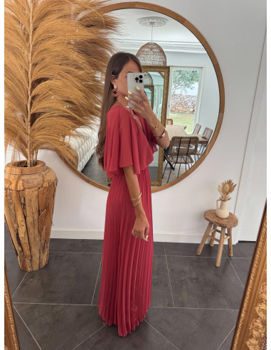 Maliotte - robe plissée terracotta