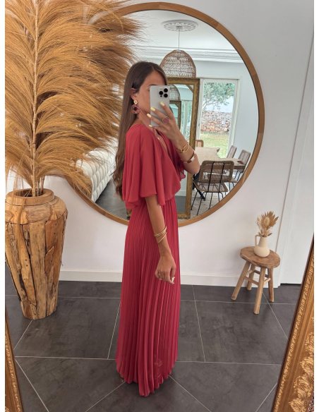 Maliotte - robe plissée terracotta