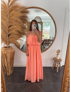 Jayne - robe longue corail
