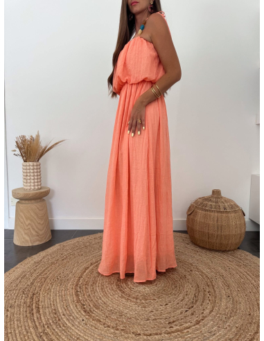 Jayne - robe longue corail