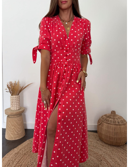 Marina - robe rouge à pois