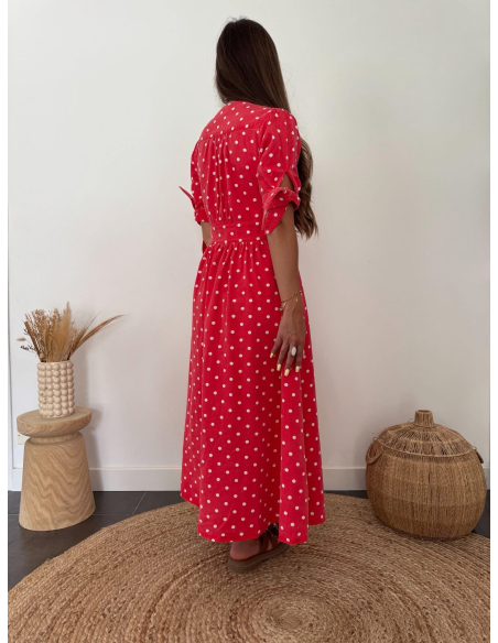 Marina - robe rouge à pois