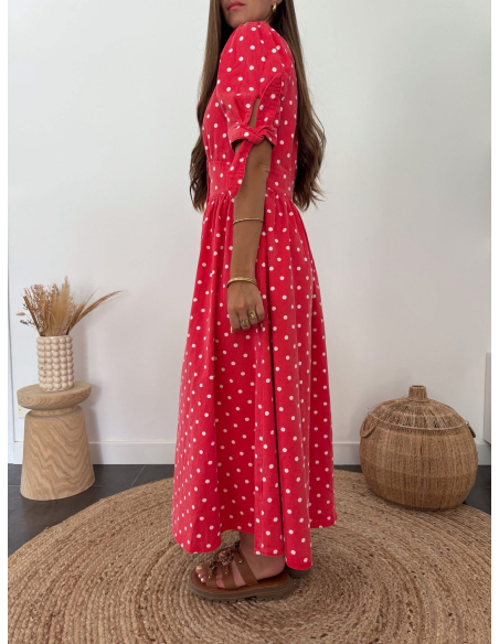 Marina - robe rouge à pois