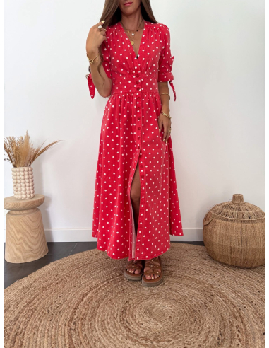 Marina - robe rouge à pois