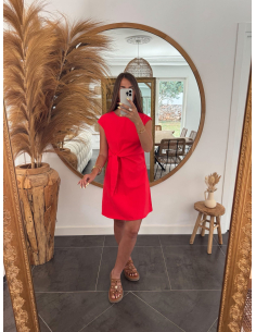 Ludivine - robe rouge en coton