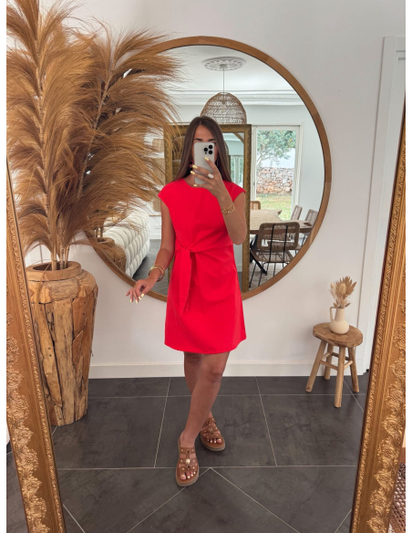 Ludivine - robe rouge en coton