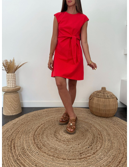 Ludivine - robe rouge en coton