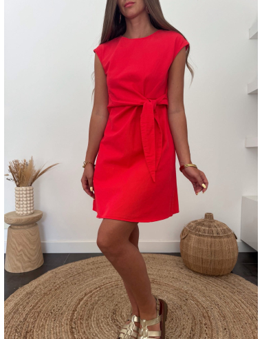 Ludivine - robe rouge en coton