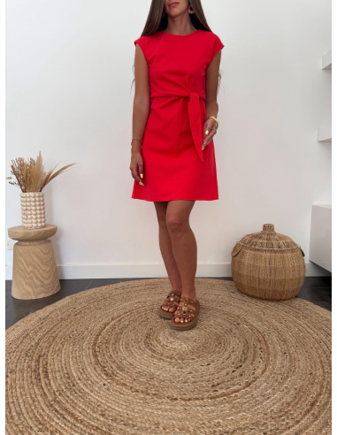Ludivine - robe rouge en coton