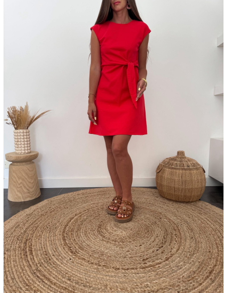 Ludivine - robe rouge en coton