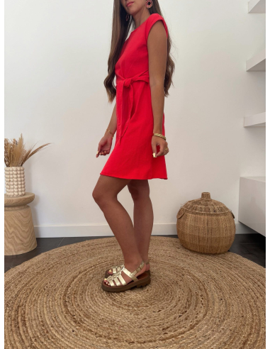 Ludivine - robe rouge en coton