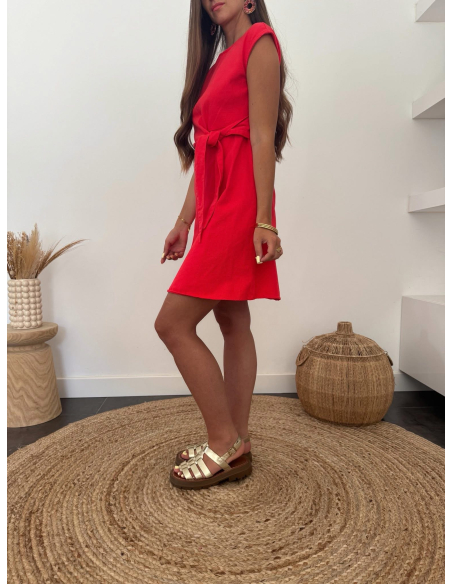 Ludivine - robe rouge en coton