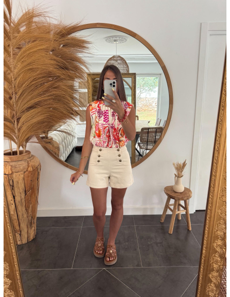 Timéo - short en jean beige