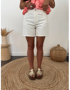 Juliana - bermuda en jean blanc 2