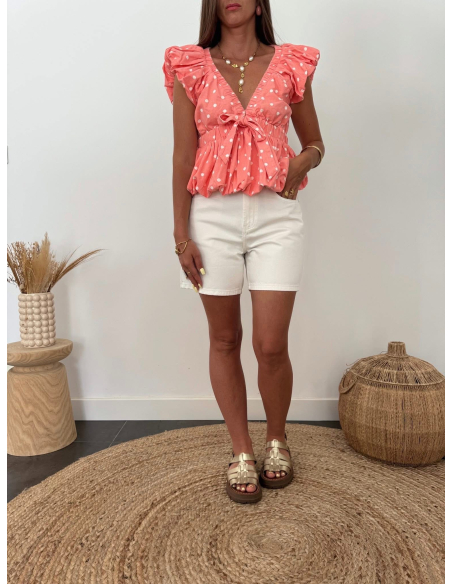 Juliana - bermuda en jean blanc
