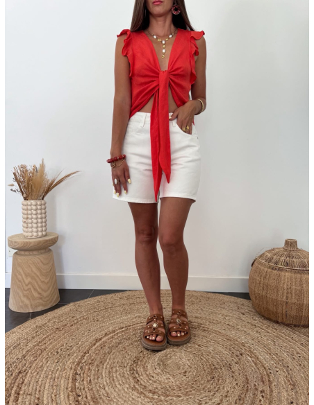 Juliana - bermuda en jean blanc