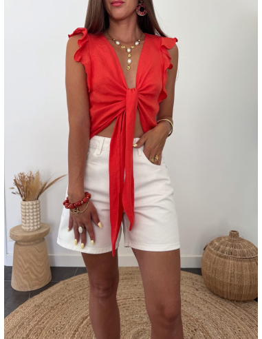 Juliana - bermuda en jean blanc