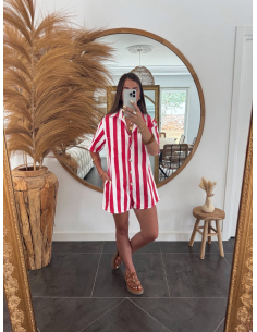 Georgina - combishort rayée rouge