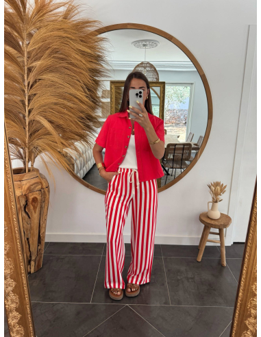 Apolia - pantalon rayé rouge