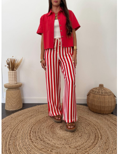 Apolia - pantalon rayé rouge 2