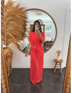 Telly - ensemble top & jupe corail