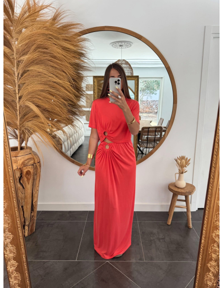 Telly - ensemble top & jupe corail