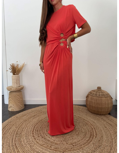 Telly - ensemble top & jupe corail