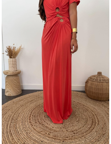 Telly - ensemble top & jupe corail