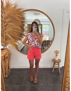 Ricci - short en jean corail