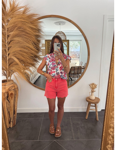 Ricci - short en jean corail
