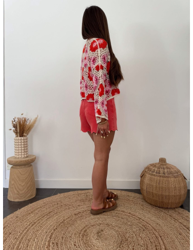 Ricci - short en jean corail