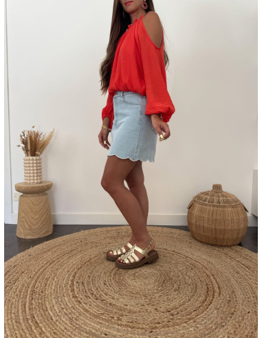 Valmie - blouse corail
